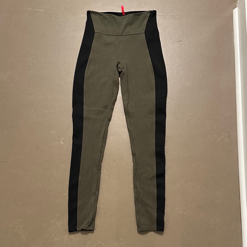 SPANX Olive and Black Active Leggings